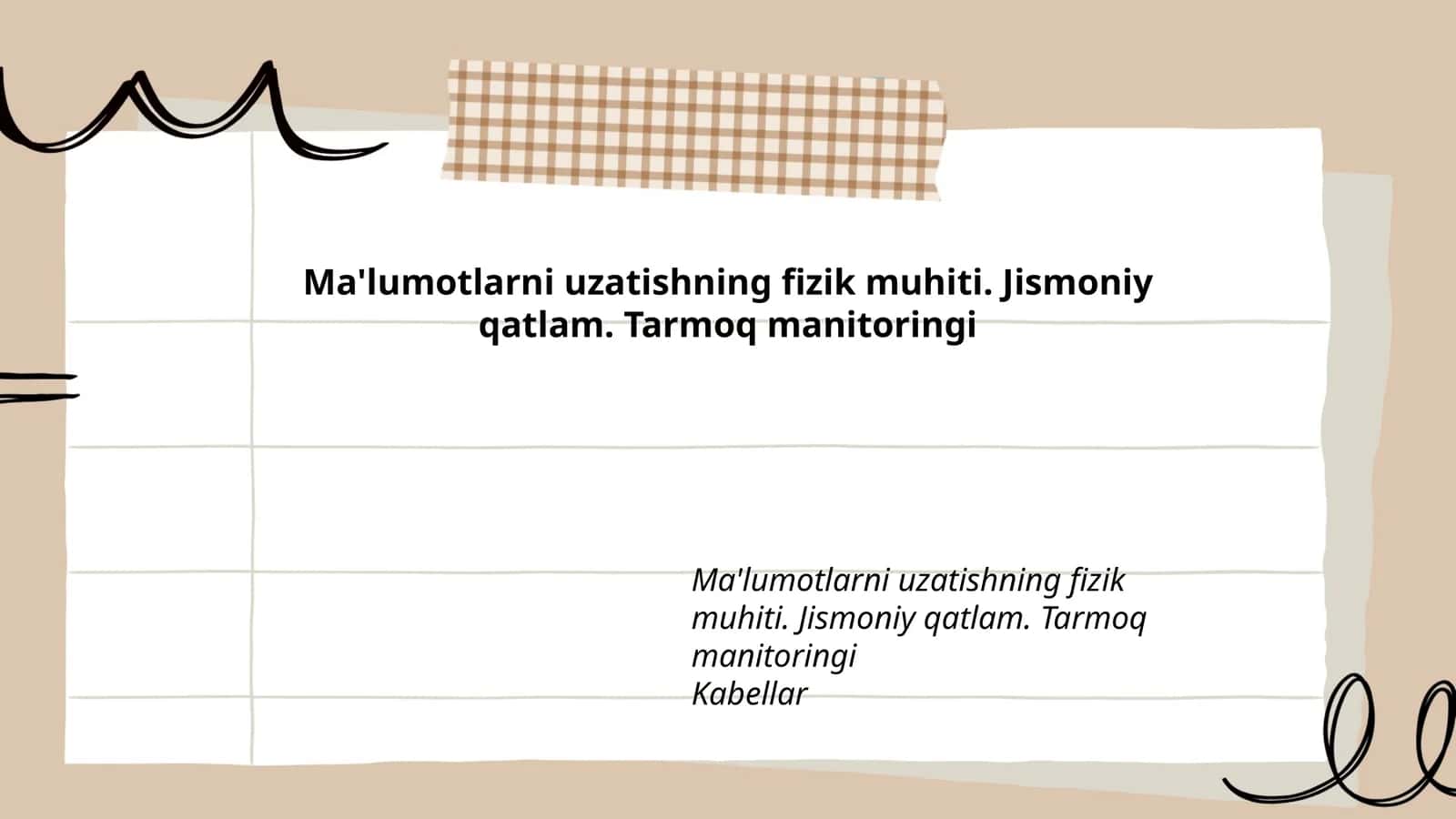 Ma'lumotlarni uzatish kabel turlari 1