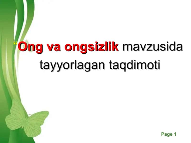 Ong va ongsizlik 1