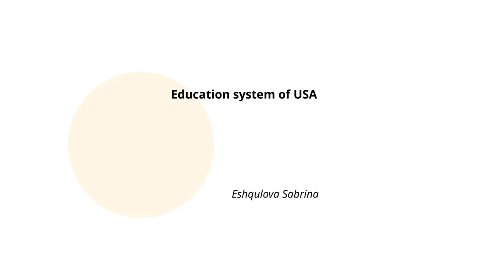Education system of USA 1