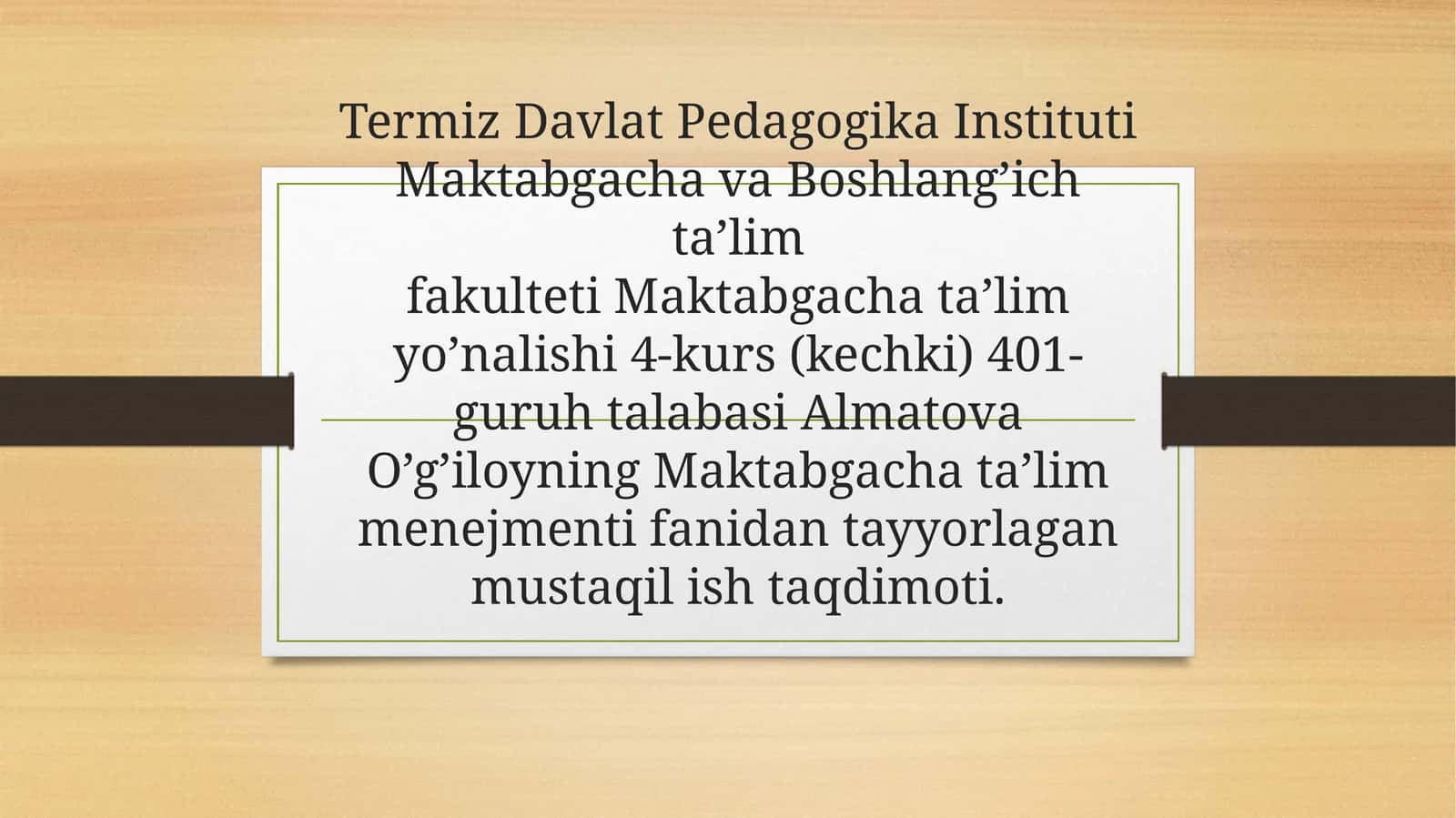Mustaqil ish taqdimoti 1