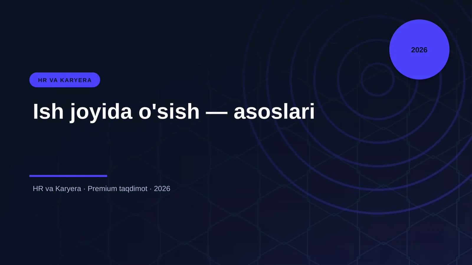 Ish joyida o'sish — asoslari 1