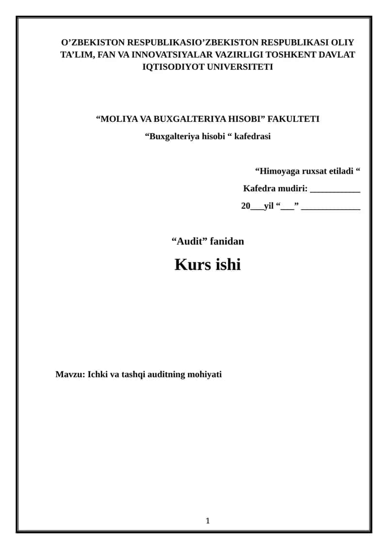 Ichki va tashqi auditning mohiyati 1