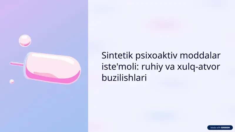 Sintetik psixoaktiv moddalarga qaramligi bor bemorlarni davolash va reabilitatsiyasi 1