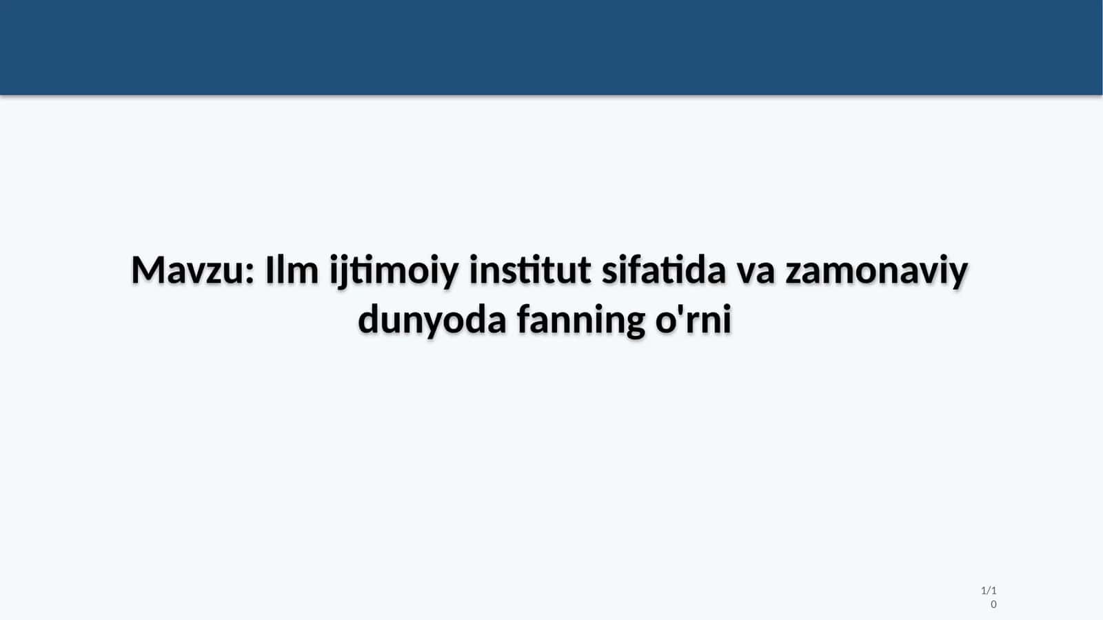 Ilm Tushunchasi 1