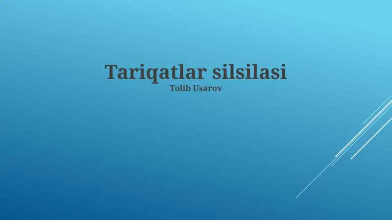 Qodriylik Tariqati 1