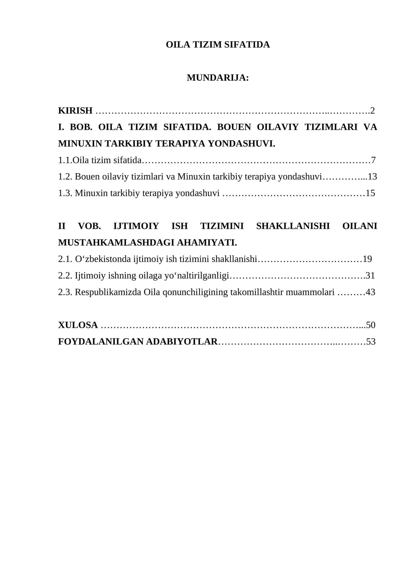 BOUEN OILAVIY TIZIMLARI VA MINUXIN TARKIBIY TERAPIYA YONDASHUVI 1