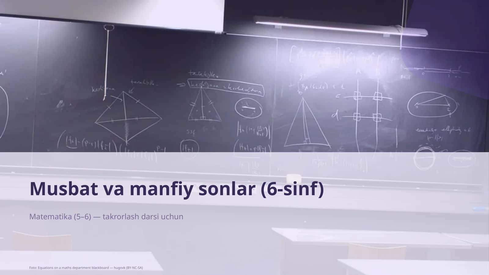 Musbat va manfiy sonlar (6-sinf) 1