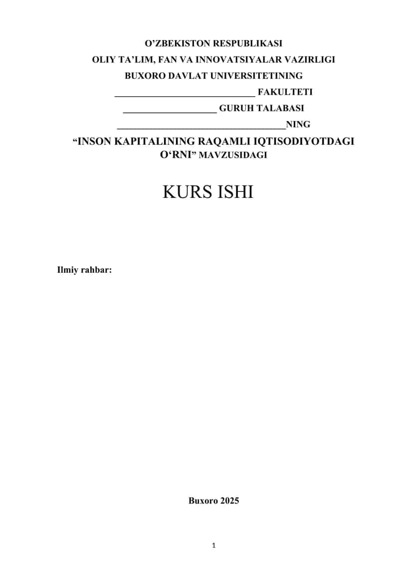Inson kapitalining raqamli iqtisodiyotdagi o'rni 1