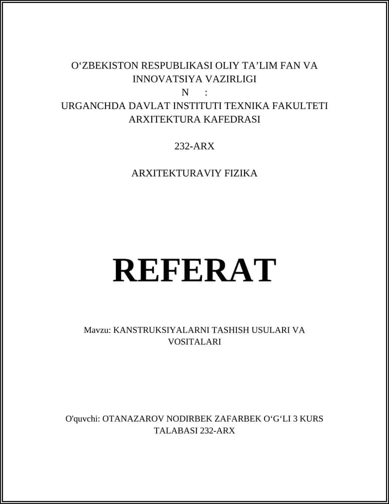 ARXITEKTURAVIY FIZIKA 1