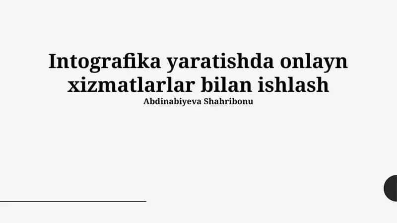 Infografika yaratishda onlayn xizmatlarlar bilan ishlash 1