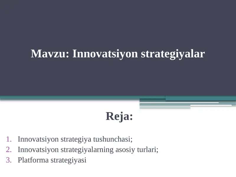 Innovatsion strategiyalar 1