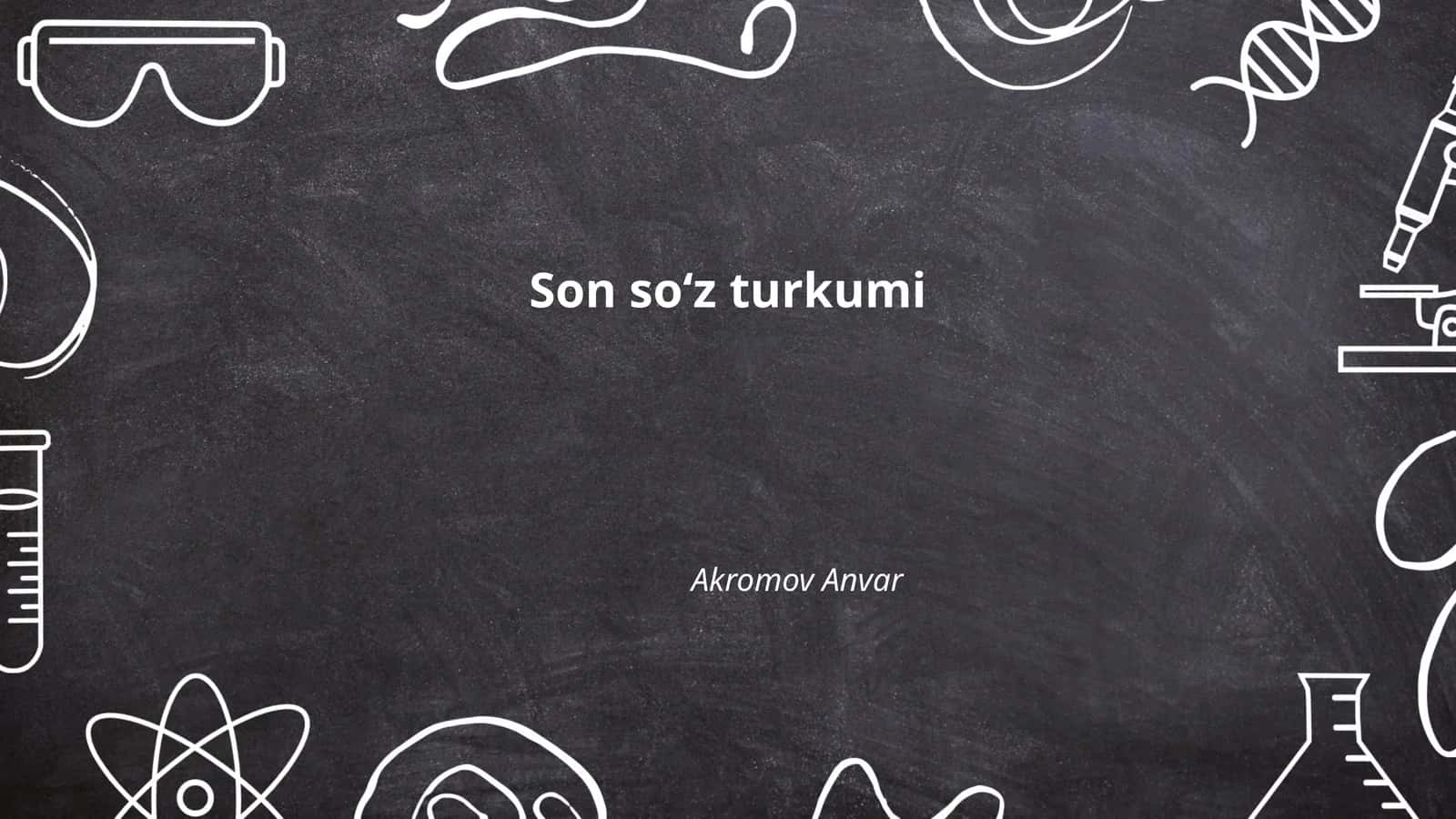 Son soʻz turkumi 1