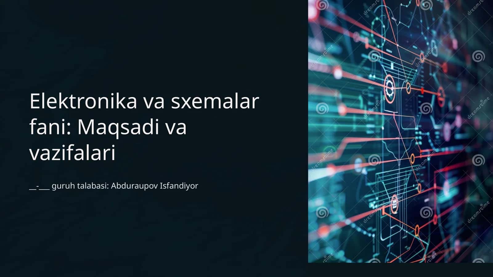 Elektronika va sxemalar fani: Maqsadi va vazifalari 1