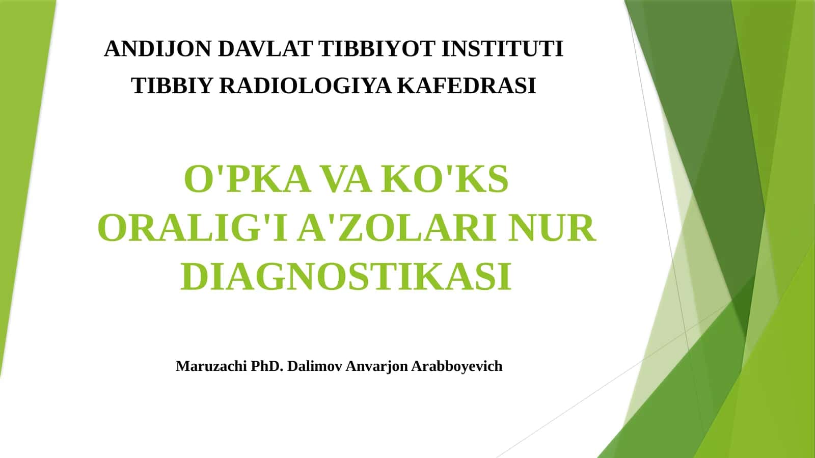 O'PKA VA KO'KS ORALIG'I A'ZOLARI NUR DIAGNOSTIKASI 1