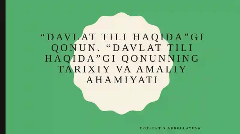 Davlattili haqida giqonun 1