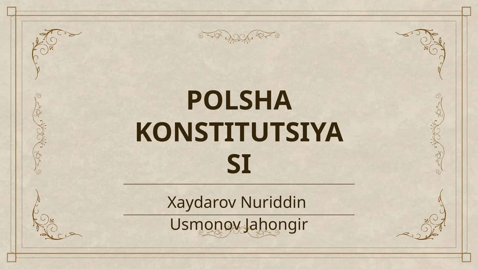 POLSHA KONSTITUTSIYASI 1