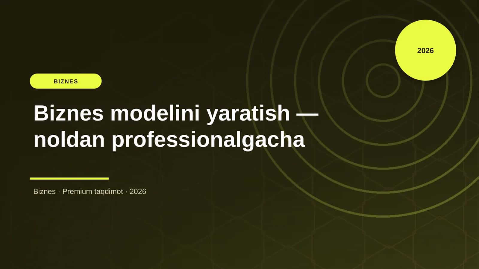 Biznes modelini yaratish — noldan professionalgacha 1