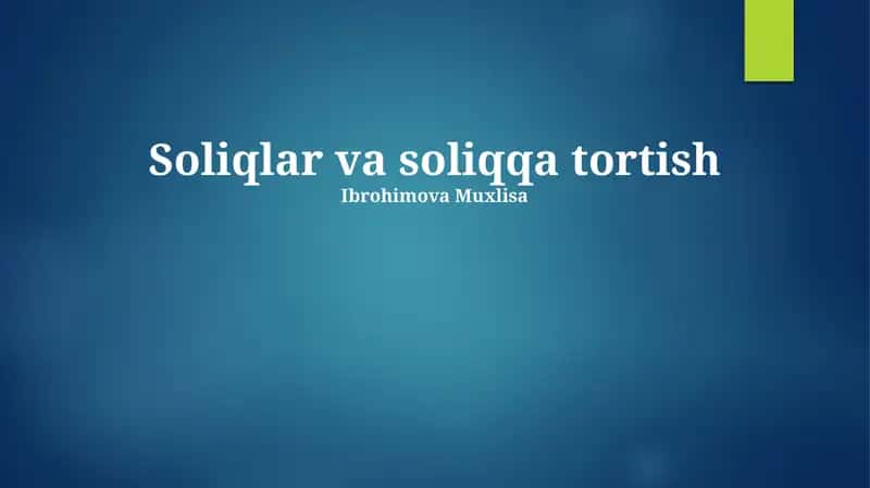 Soliqlar va soliqqa tortish 1