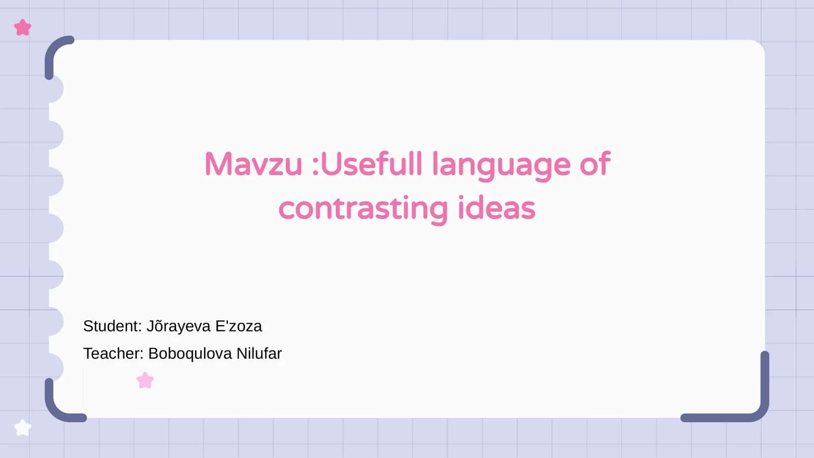 Usefull language of contrasting ideas 1