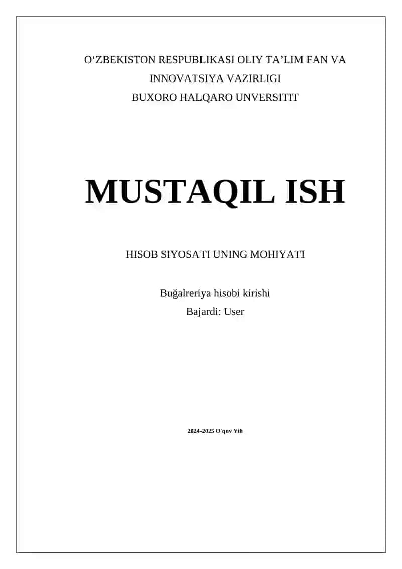 Hisob Siyosati