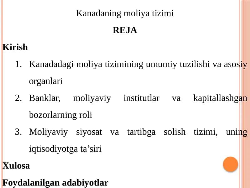 Kanadaning moliyatizimi 1
