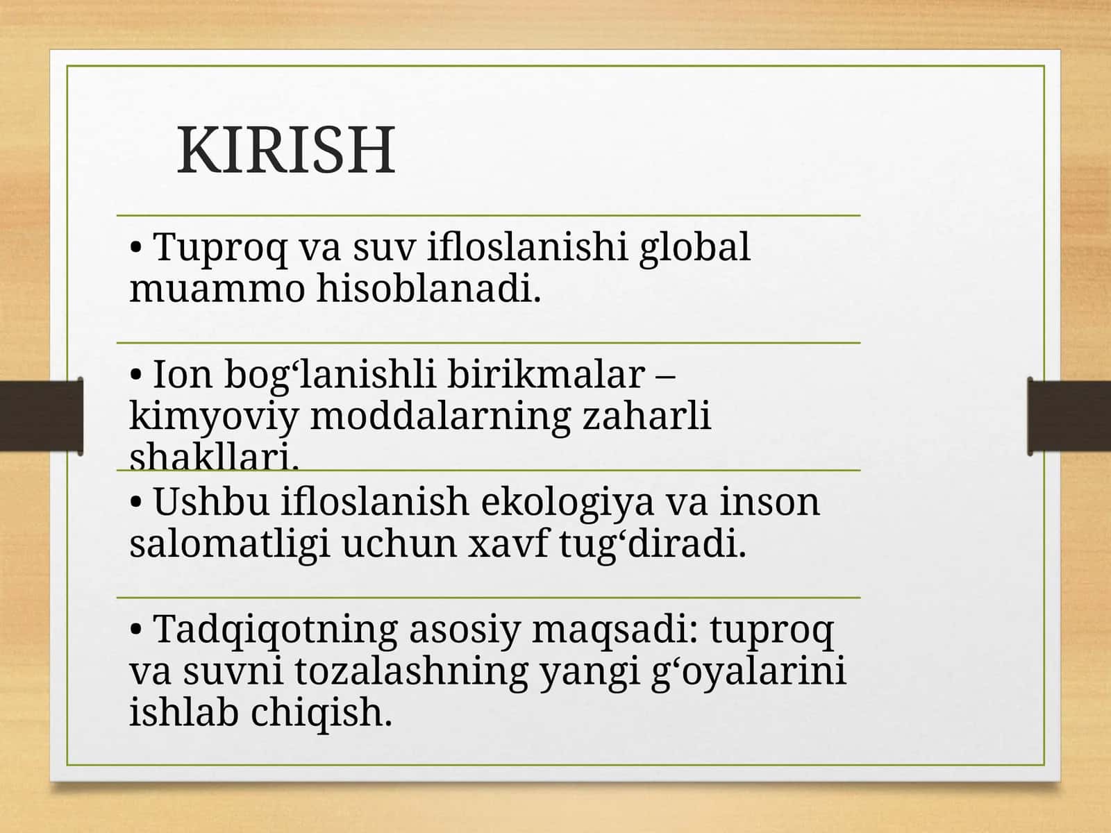 Ion bog‘lanishli birikmalar va ifloslanishning yechimlari 1