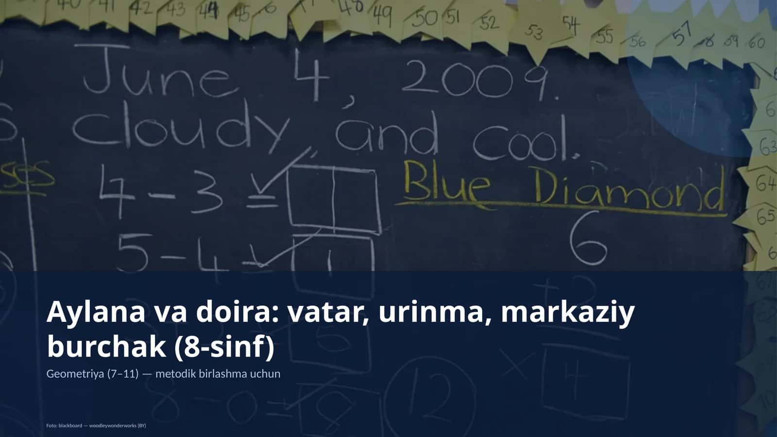 Aylana va doira: vatar, urinma, markaziy burchak (8-sinf) 1