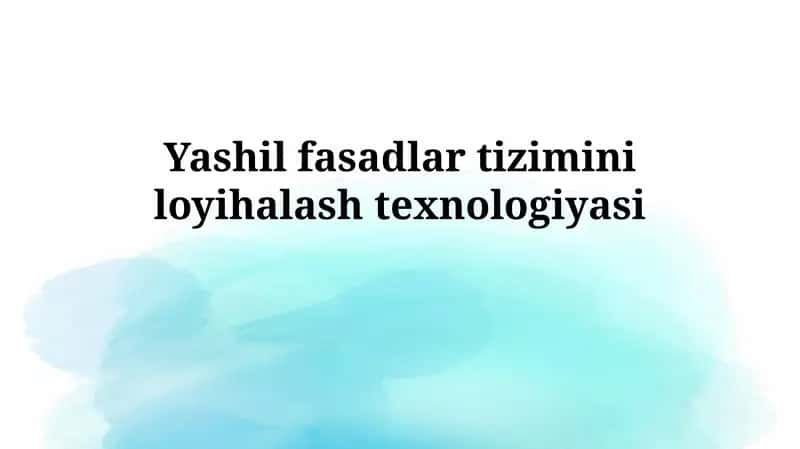 Yashil fasadlar tizimi 1