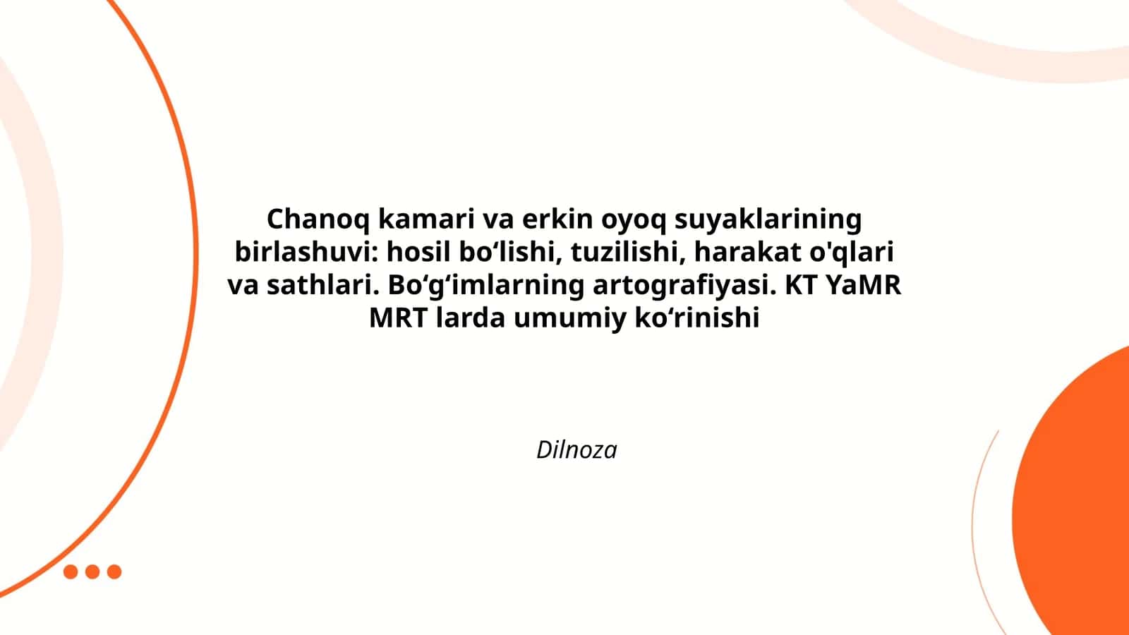 Chanoq kamari va erkin oyoq suyaklarining birlashuvi 1