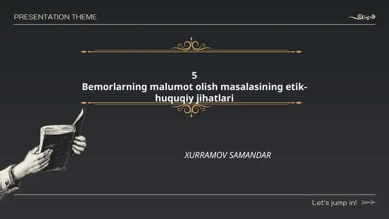 Bemorlarning malumot olish masalasining etik-huquqiy jihatlari 1