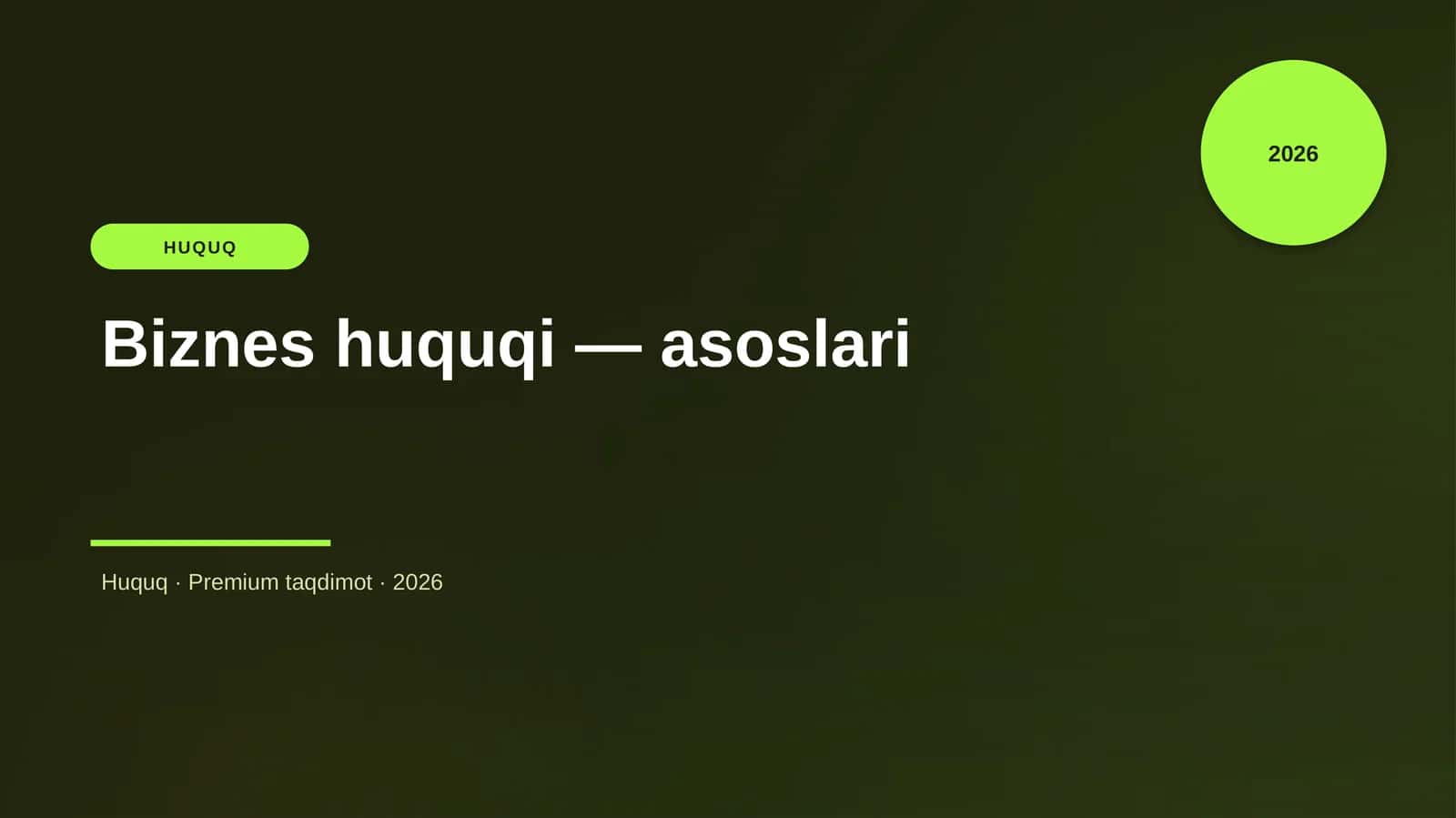 Biznes huquqi — asoslari 1