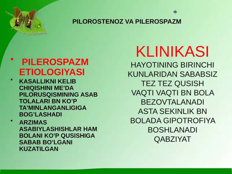 PILOROSTENOZ VA PILEROSPAZM 1