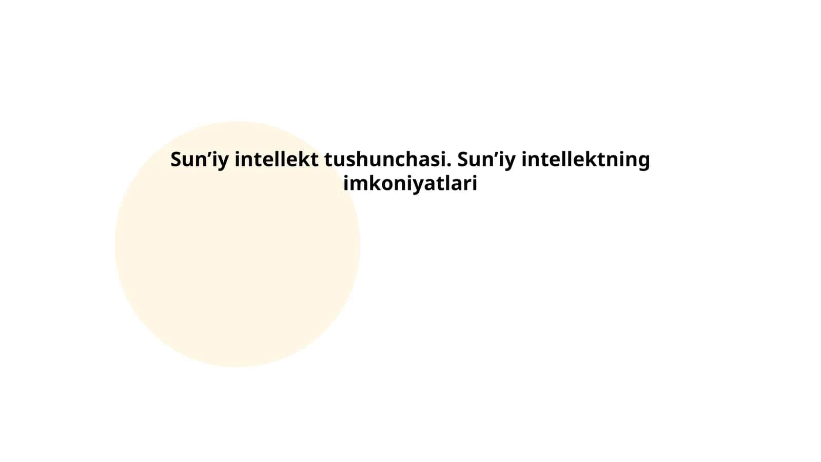 Sun’iy intellekt tushunchasi 1