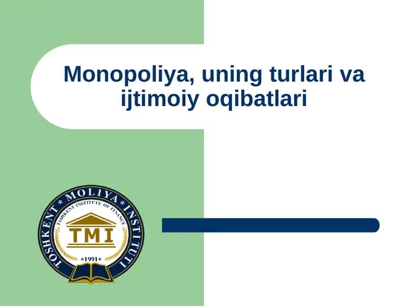 Monopoliyaga qarshi ishlarni tartibga solish va raqobatni rivojlantirish tizimi 1