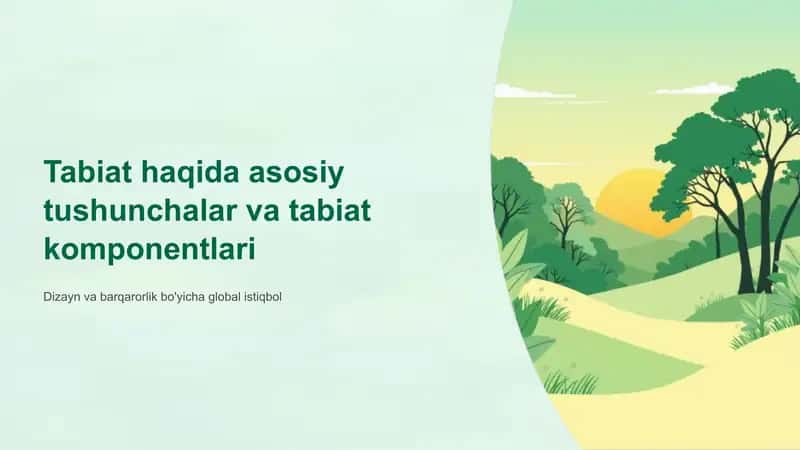 Tabiat va uning komponentlari. 1