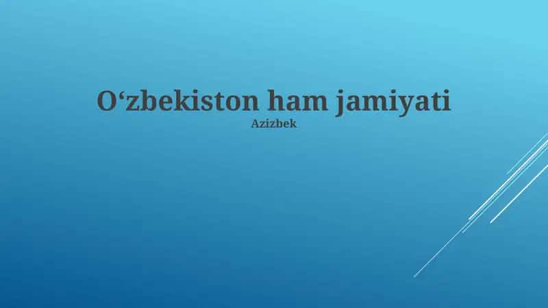 Oʻzbekiston ham jamiyati 1