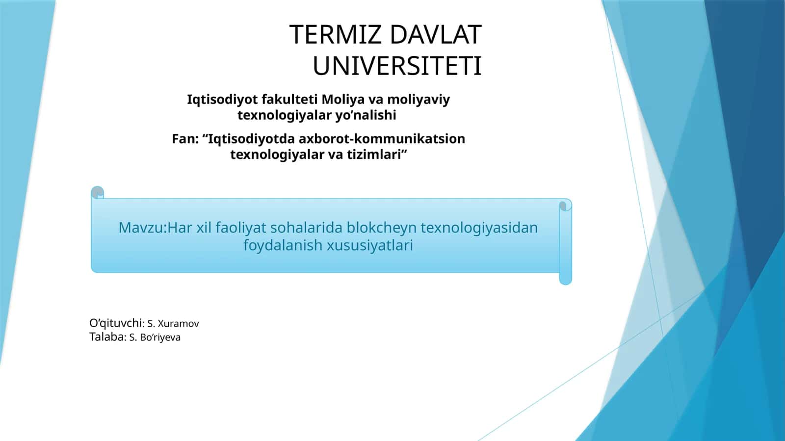 Harxil faoliyat sohalari dablokcheyn texnologiyasidan foydalanish xususiyatlari 1