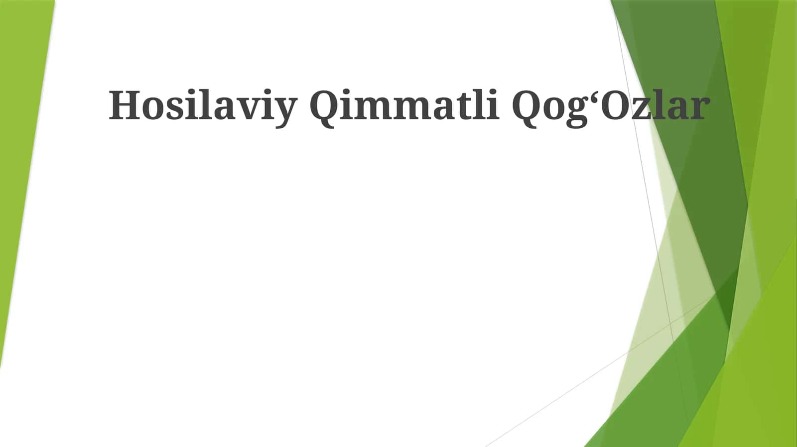 Hosilaviy Qimmatli Qog‘Ozlar 1