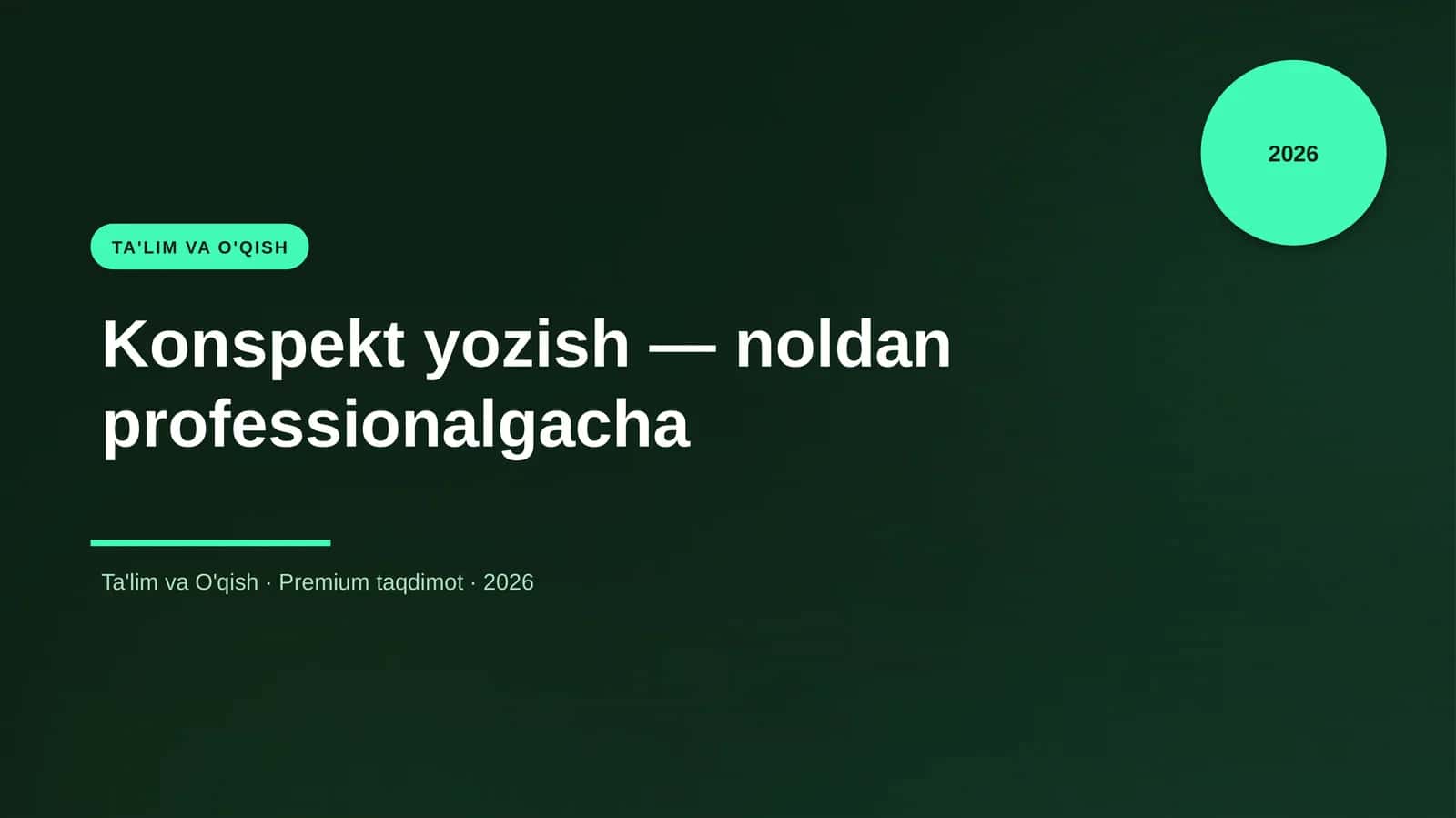 Konspekt yozish — noldan professionalgacha 1