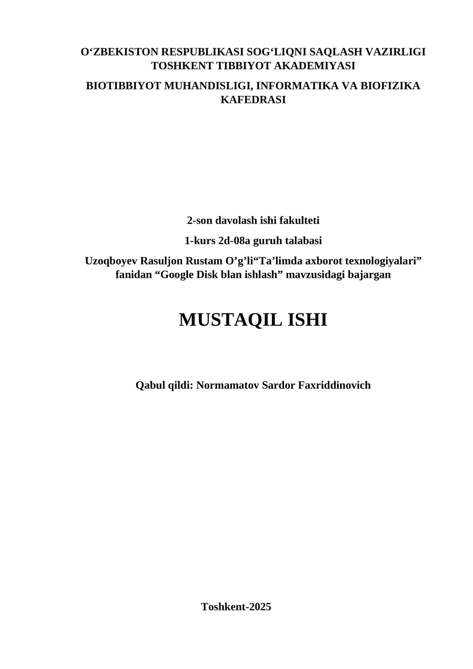 Google Disk blan ishlash 1