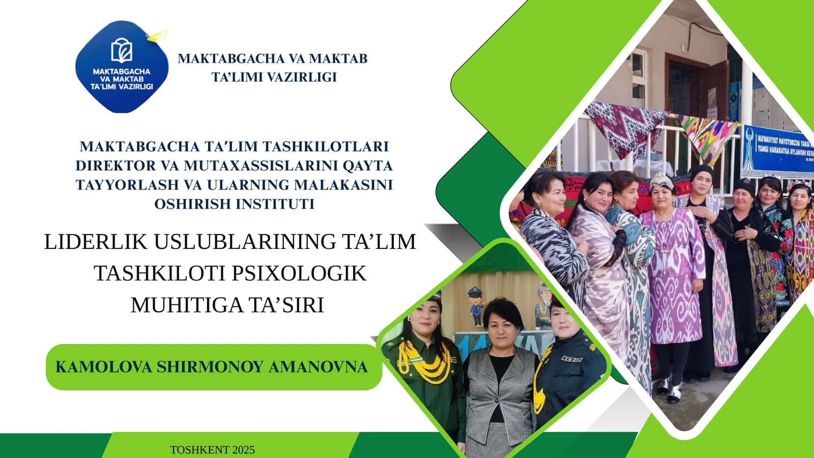 Liderlik Uslublarining Ta’lim Tashkiloti Psixologik Muhitiga Ta'siri 1