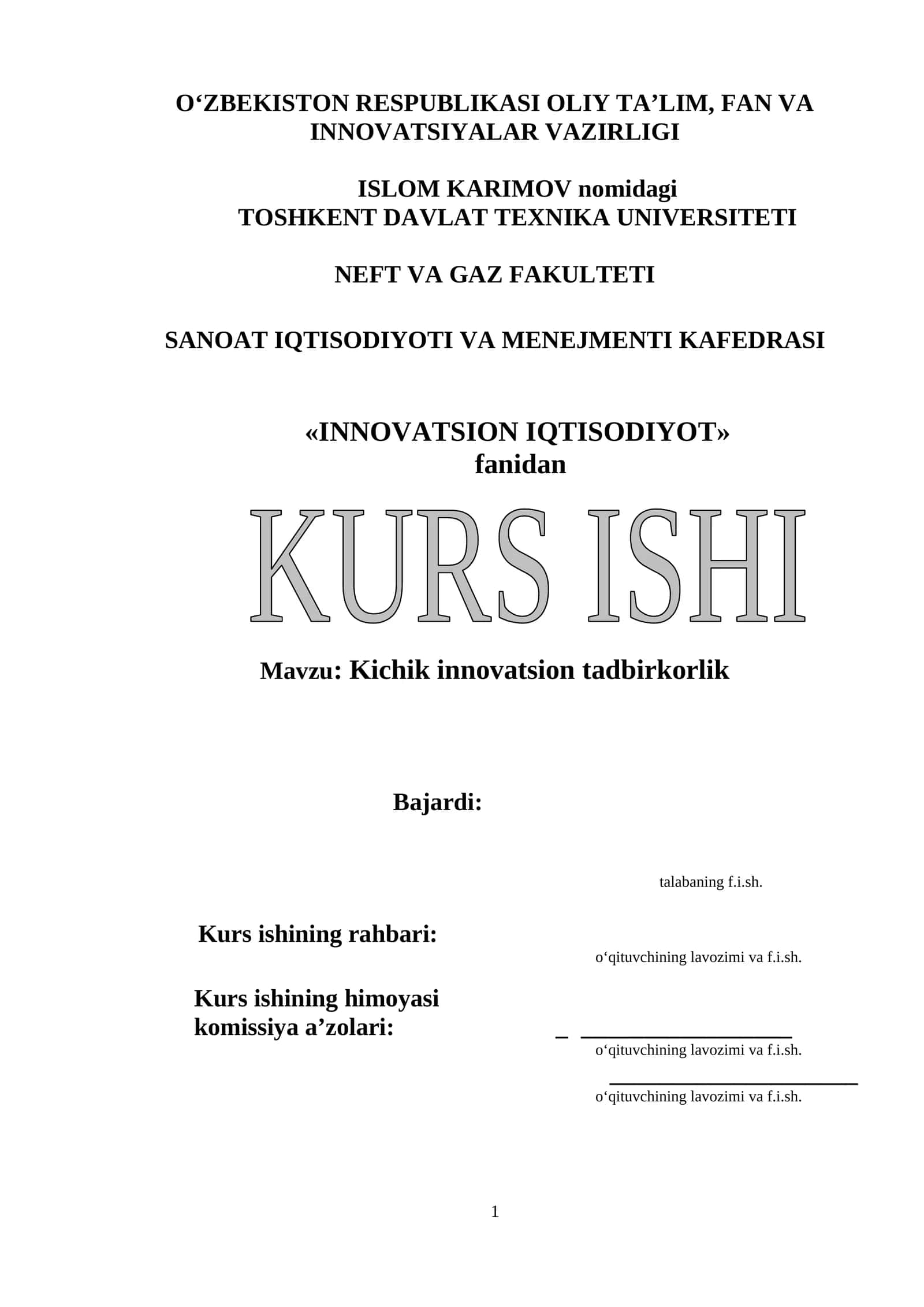 Kichik innovatsion tadbirkorlik 1