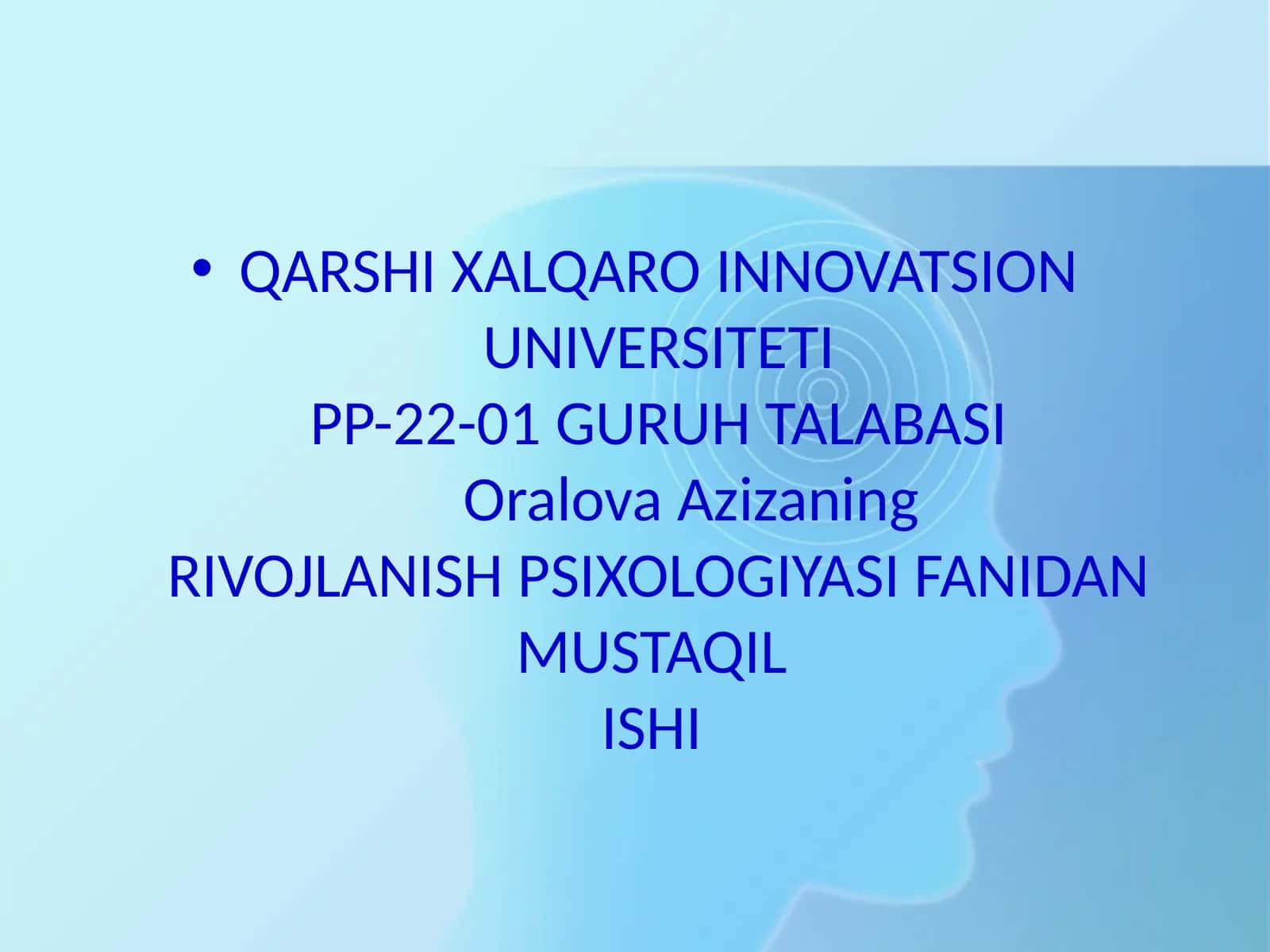 O’spirinlikdavri Psixologiyasi 1