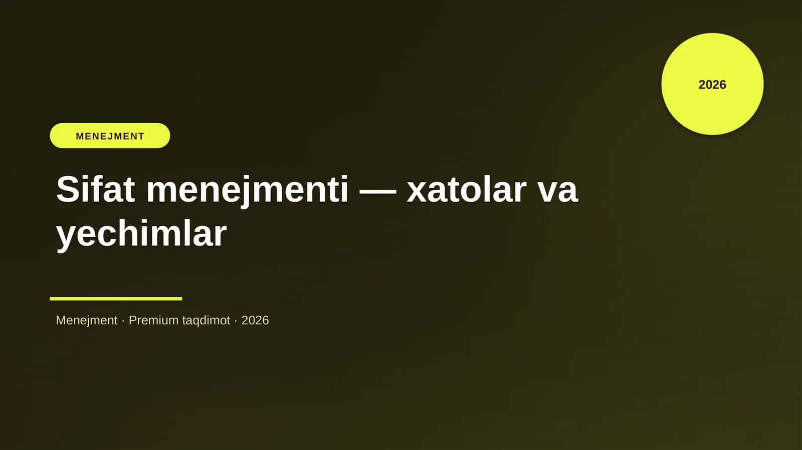 Sifat menejmenti — xatolar va yechimlar 1