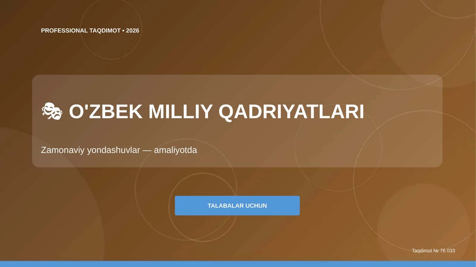O'zbek Milliy Qadriyatlari 1
