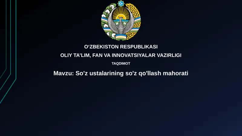 So'zustalarining so'z qo'llash mahorati 1