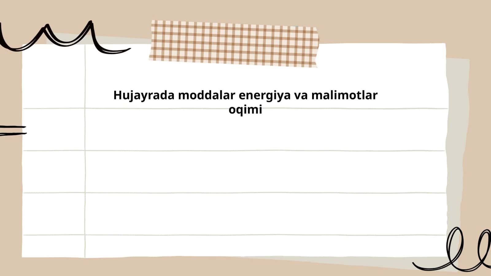 Hujayrada moddalar energiya va malimotlar oqimi 1