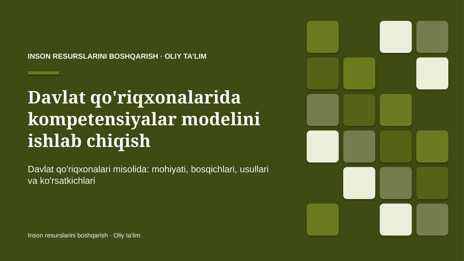 Davlat qo'riqxonalarida kompetensiyalar modelini ishlab chiqish 1