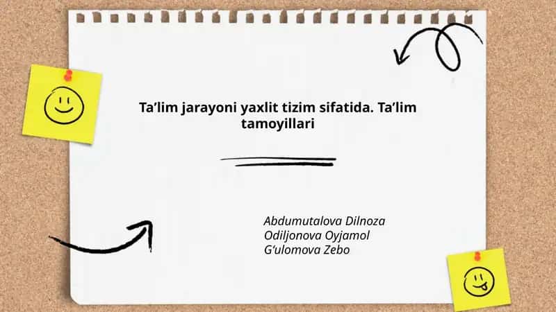 Taʼlim jarayoni yaxlit tizim sifatida 1