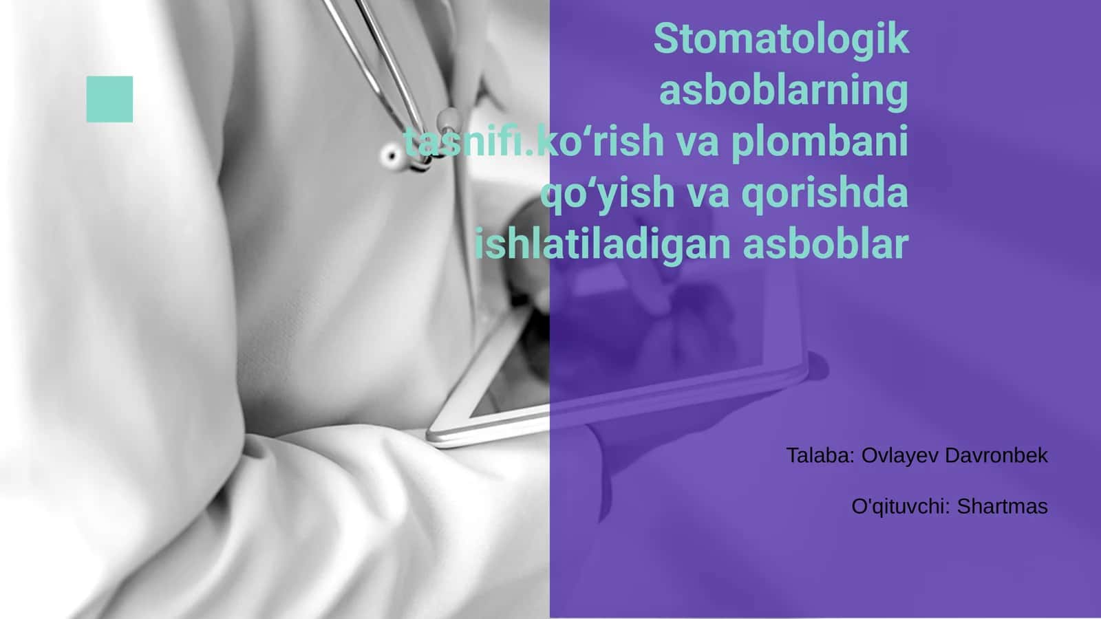 Stomatologik asboblarning tasnifi 1